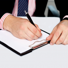 Picture of man writing